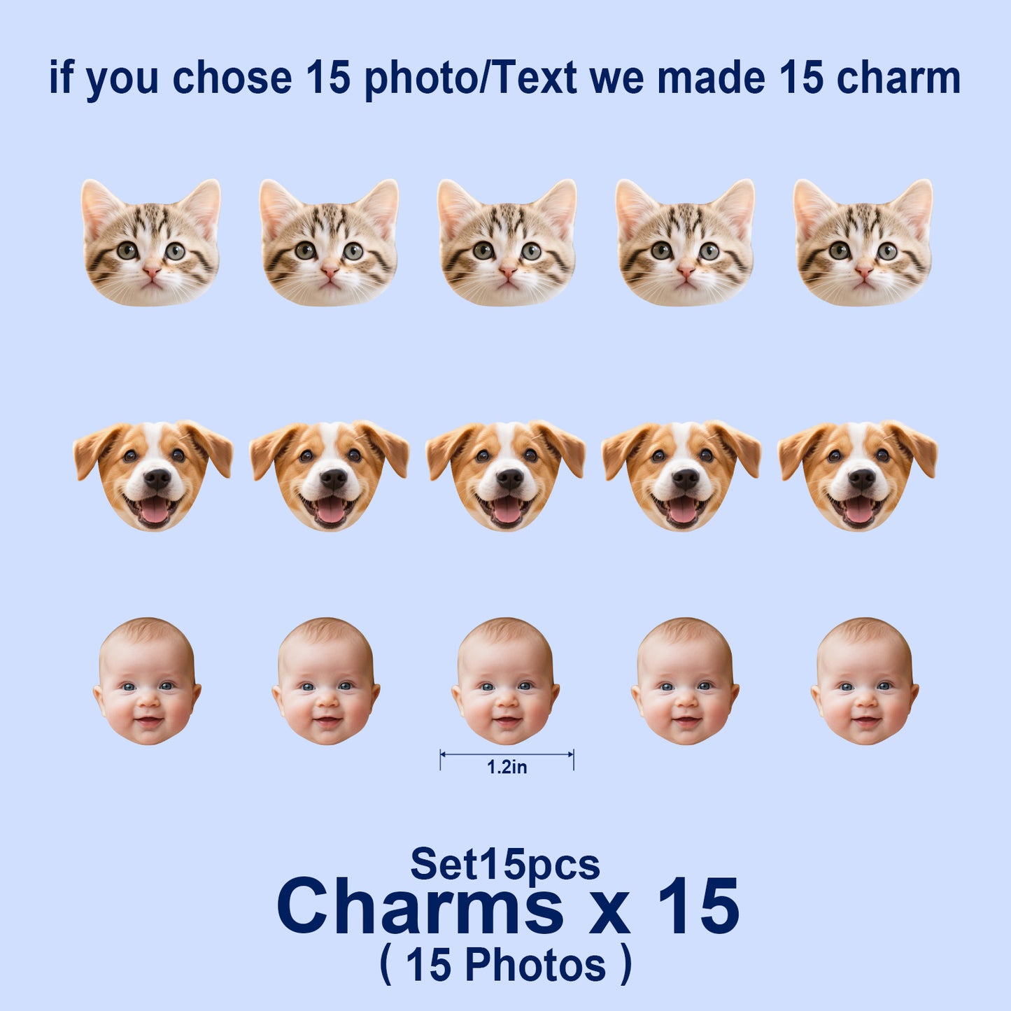 Custom Acrylic Shoe Charms with Photo and Text Personalized Shoe Charms Decoration Party Gifts for Boys Girls Kids Women