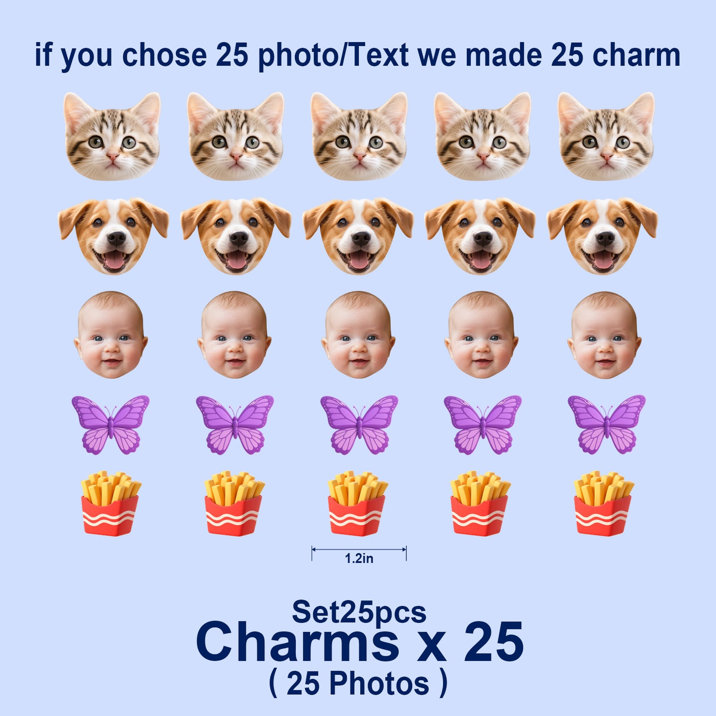 Custom Acrylic Shoe Charms with Photo and Text Personalized Shoe Charms Decoration Party Gifts for Boys Girls Kids Women